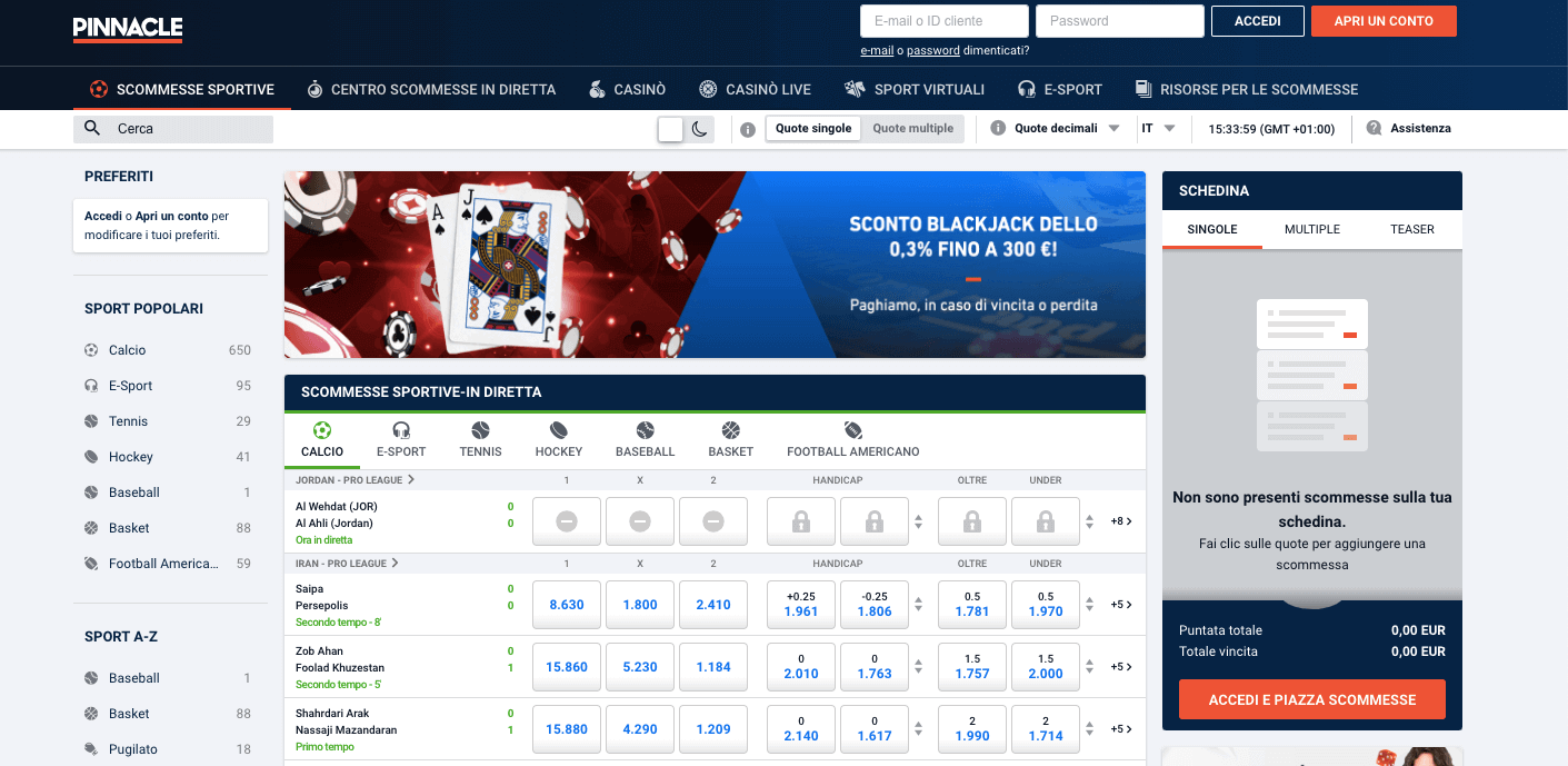 Pinnacle homepage