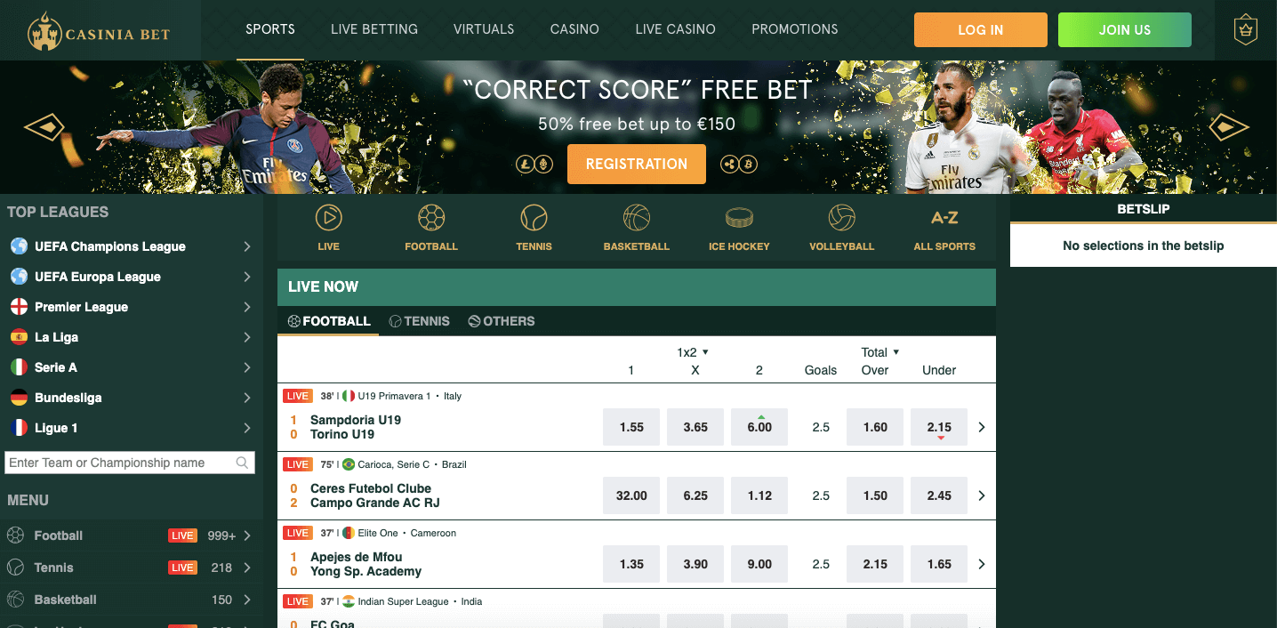 Casinia Bet Casino e Scommesse