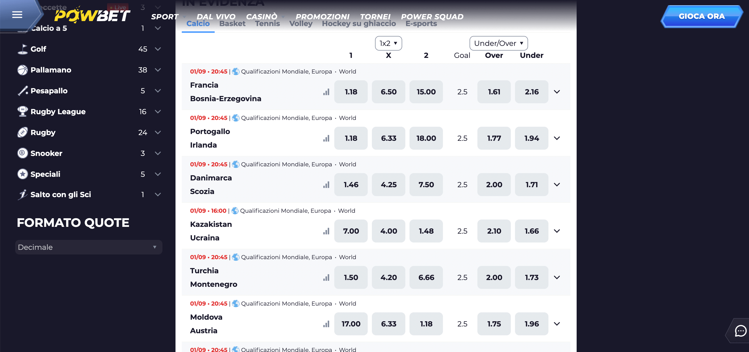 Powbet Scommesse