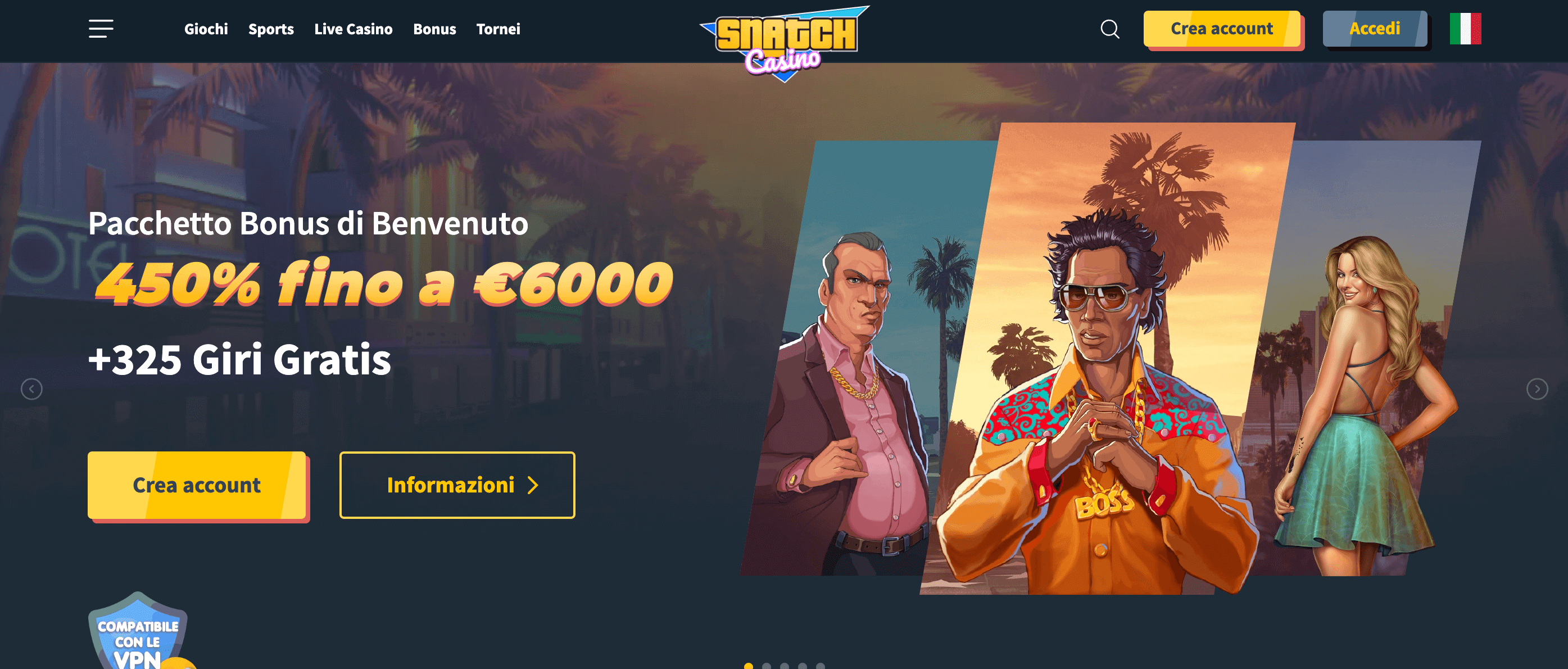 Snatch Casino e Scommesse Screenshot