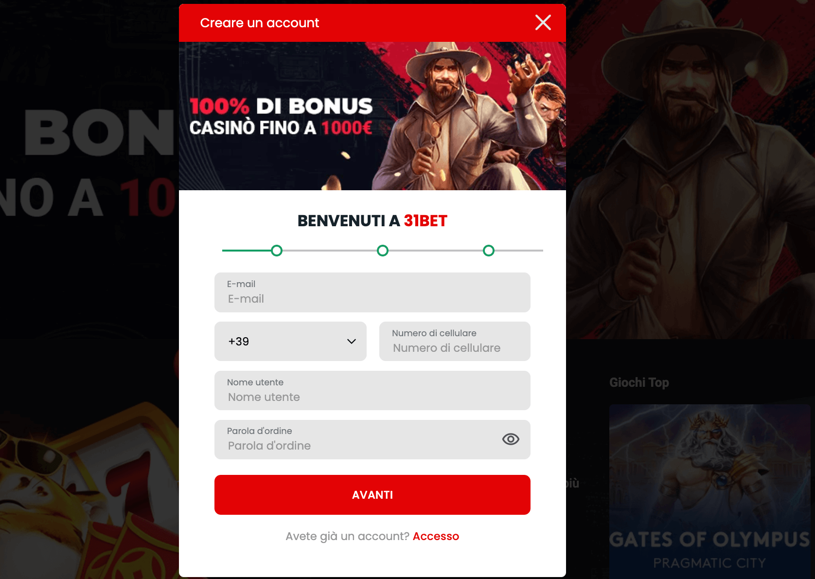 31 Bet Registrazione