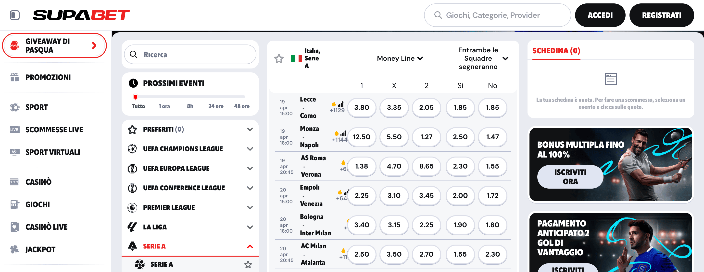 Supabet Scommesse