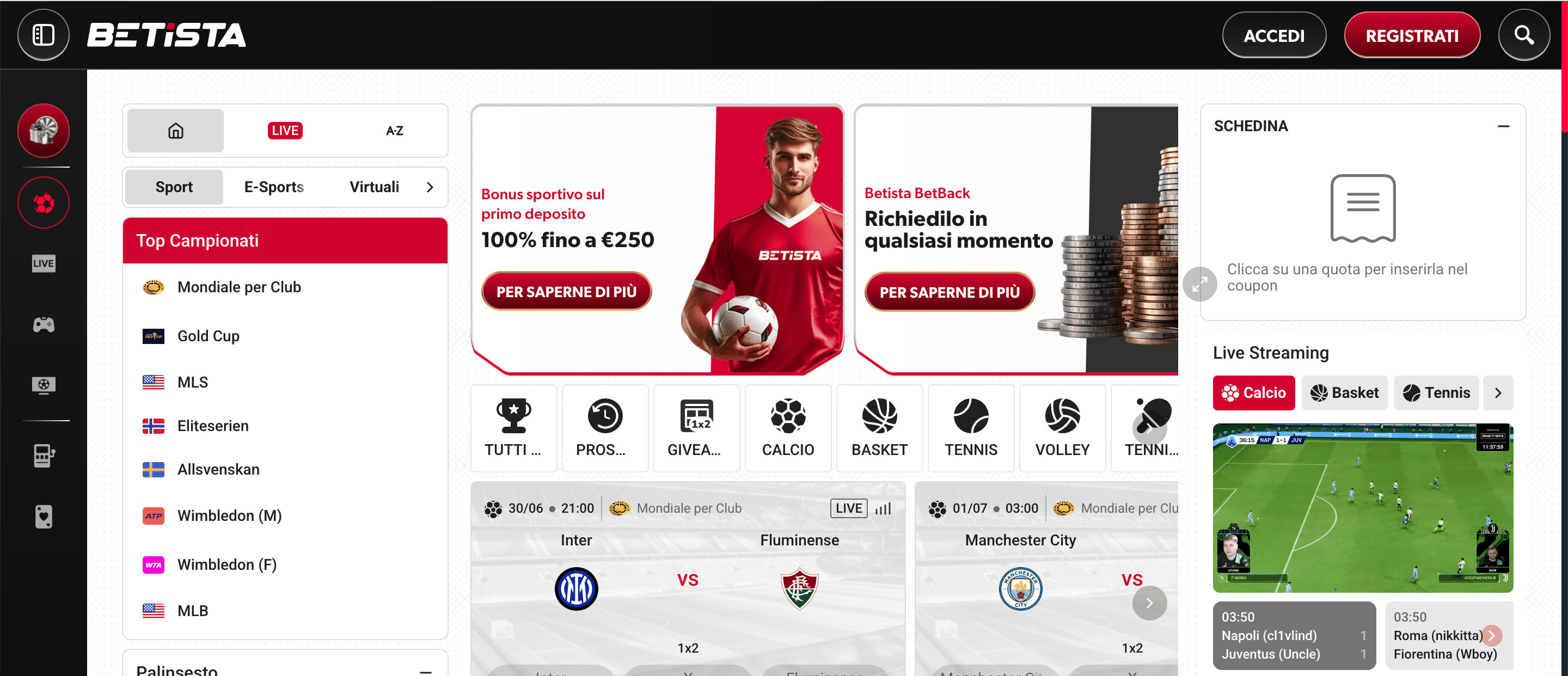 Betista Scommesse Screenshot